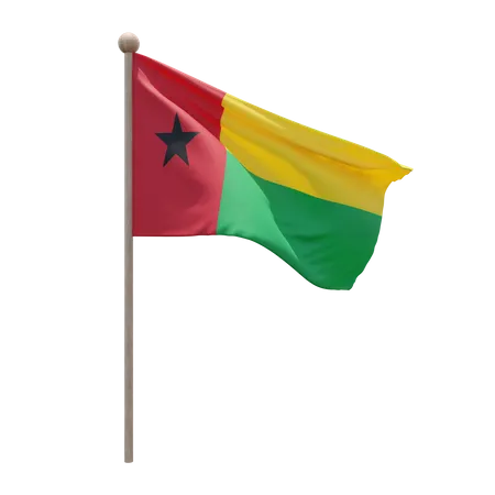 Guinea Bissau Flag Pole  3D Illustration