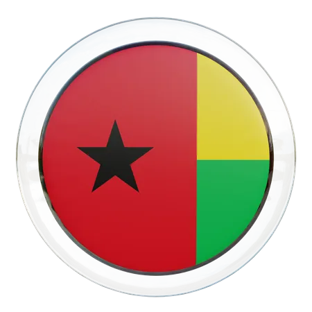 Guinea Bissau Round Flag  3D Icon