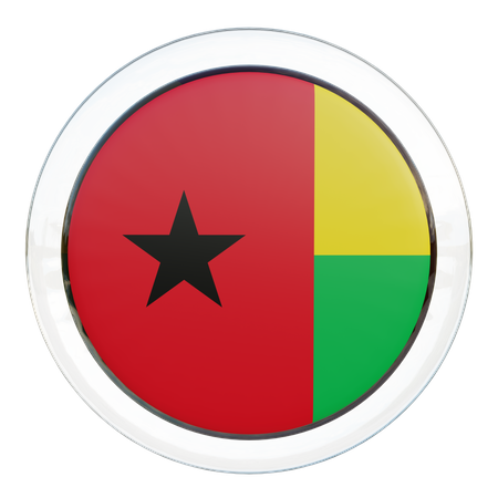 Guinea-Bissau - Runde Flagge  3D Icon