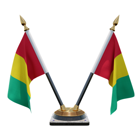 Soporte para bandera de escritorio doble (V) de Guinea  3D Icon