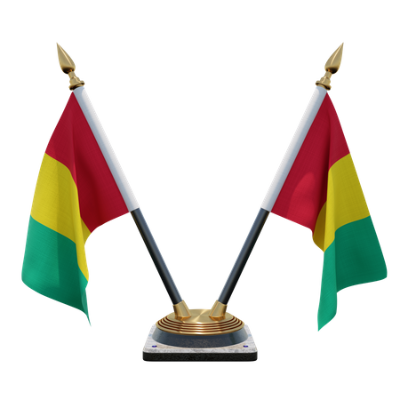Guinea Double (V) Desk Flag Stand  3D Icon