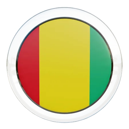 Guinea Flag Glass 3D Illustration