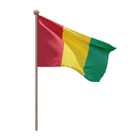 Guinea Flag Pole  3D Flag