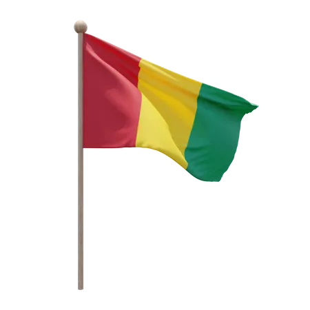 Guinea Flag Pole  3D Flag