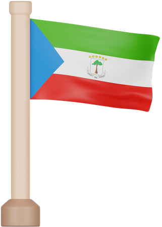 Guinea Khatulistiwa Flag  3D Icon