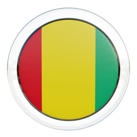 Guinea Round Flag 3D Icon