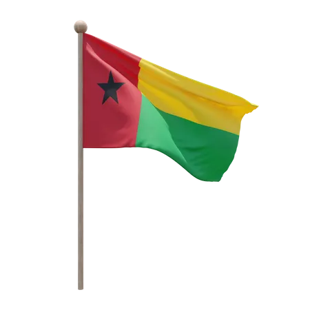 Mât de drapeau de la Guinée-Bissau  3D Flag