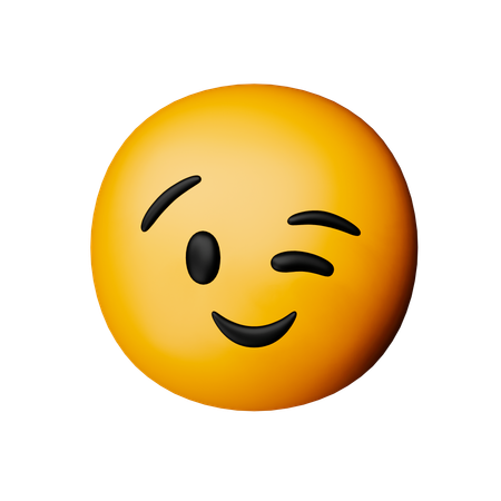 Emoji de cara guiñando un ojo  3D Icon