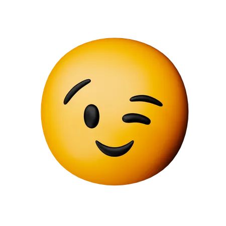 Emoji de cara guiñando un ojo  3D Icon