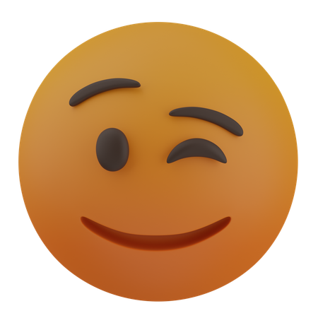 Guiñando un ojo con una sonrisa en la cara  3D Icon