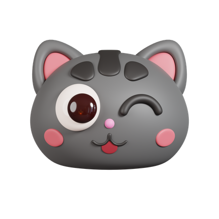 Emoji de gato guiñando un ojo  3D Emoji