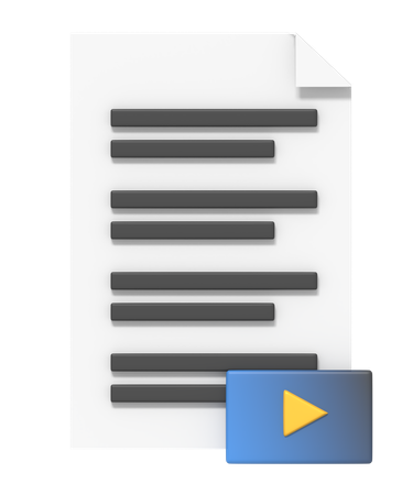 Guión de contenido de vídeo  3D Icon