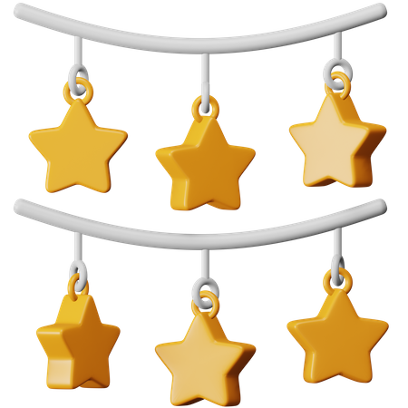 Guirlanda de estrelas  3D Icon