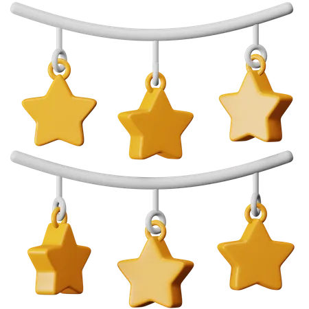 Guirlanda de estrelas  3D Icon