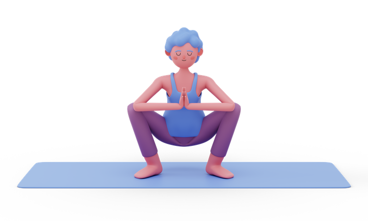 Pose de yoga en guirlande  3D Illustration