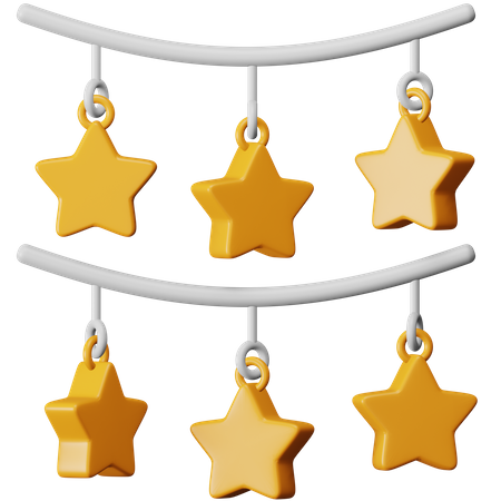 Guirnalda de estrellas  3D Icon