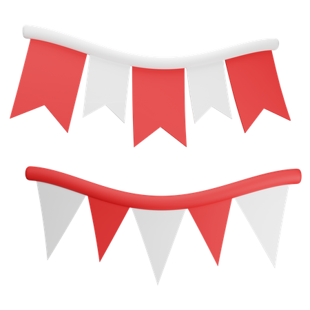 Guirnaldas de bandera indonesia  3D Icon