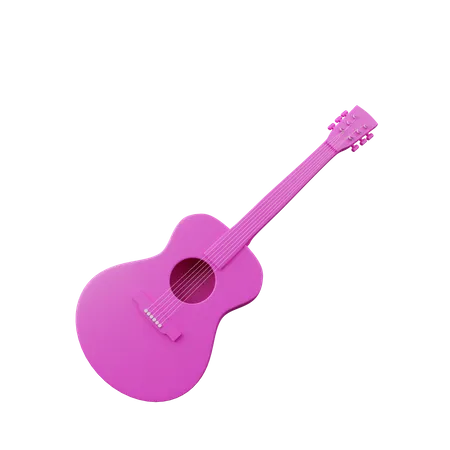3 D Illustration Of Simple Object Musical Instrument Guitar 3D Illustration