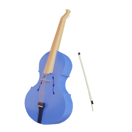 3 D Double Bass Object With Transparent Background 3D Illustration