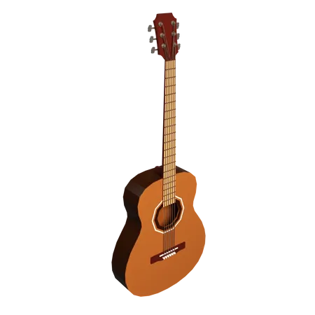 3 D Low Poly Acoustic Guitar 3D Illustration