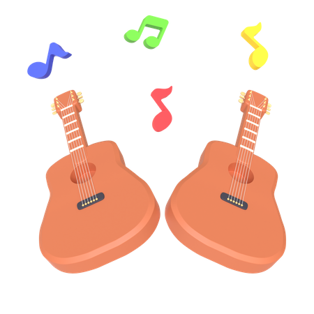 Guitare  3D Illustration