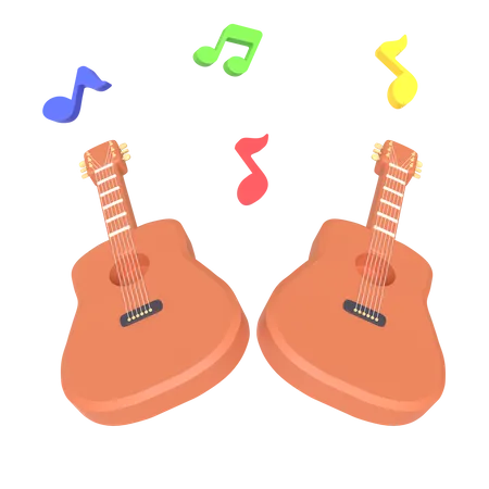 Guitare  3D Illustration