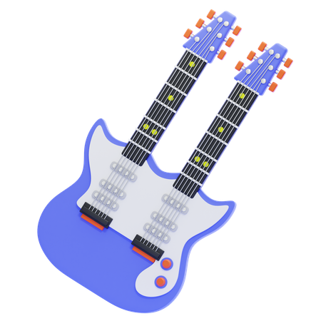 Guitare à double manche  3D Icon