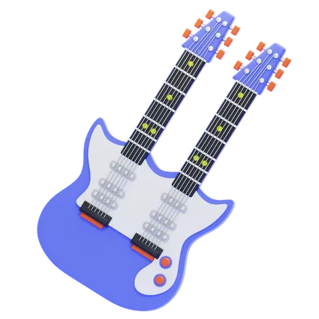 Guitare à double manche  3D Icon