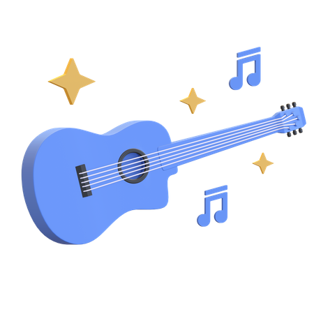 Guitare acoustique  3D Illustration