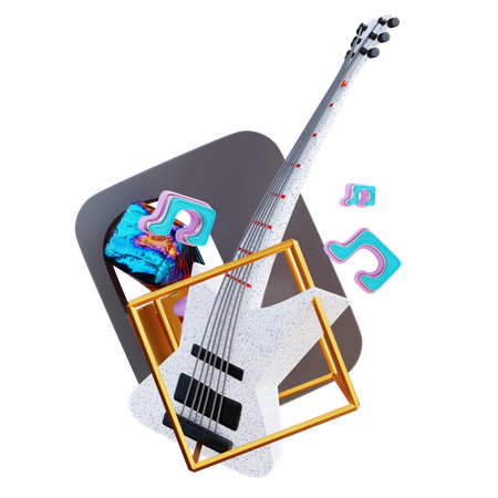 Guitare fantastique  3D Illustration