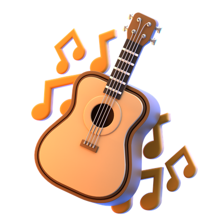 Guitarra  3D Icon