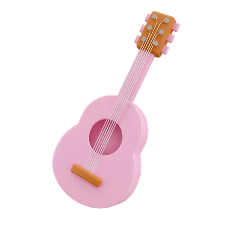 Guitarra 3 D Clase De Musica Regreso A La Escuela Y Al Concepto De Educacion Icono Aislado En El Fondo Ruta De Recorte Del Simbolo Del Icono Ilustracion De Render 3 D 3D Icon
