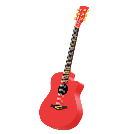 Guitarra acustica 3D Icon