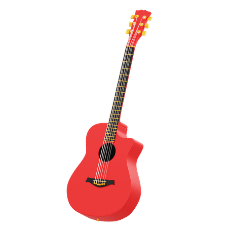 Guitarra acustica  3D Illustration