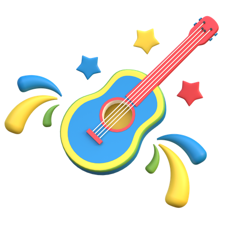 Guitarra acustica  3D Icon