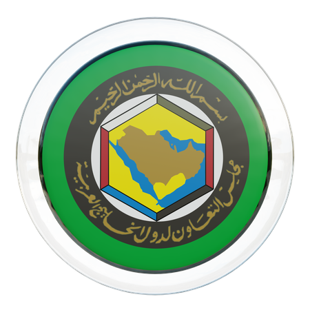 Gulf Cooperation Council Flag Glass  3D Icon