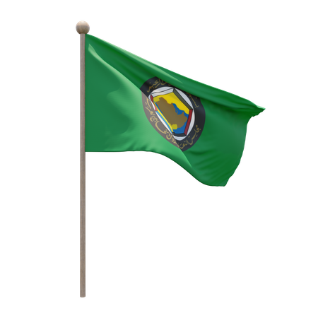 Gulf Cooperation Council Flagpole  3D Flag