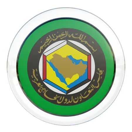 Gulf Cooperation Council Round Flag  3D Icon