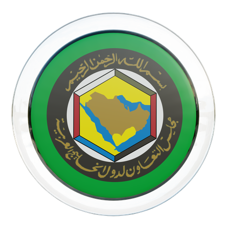 Gulf Cooperation Council Round Flag  3D Icon