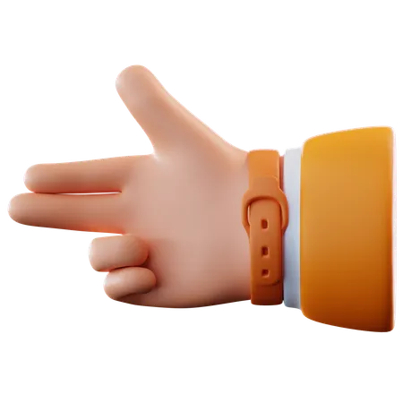 3 D Illustration Gun Finger Gesture 3D Icon