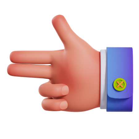 Gun Finger Gesture  3D Illustration