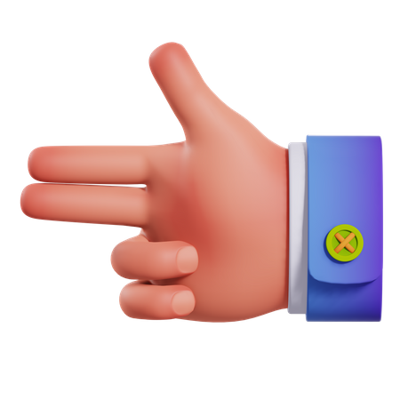 Gun Finger Gesture 3D Illustration
