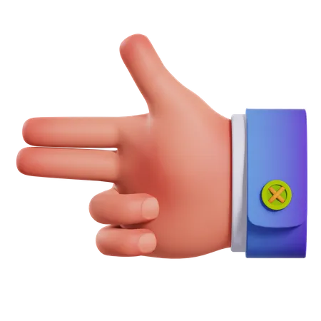 Gun Finger Gesture  3D Illustration