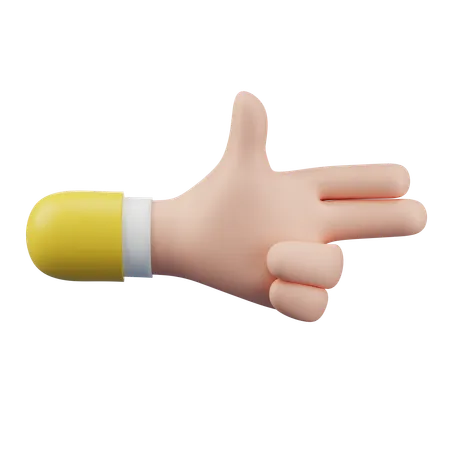 Gun Finger Hand Gesture  3D Icon