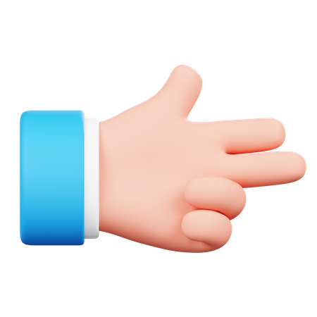 Gun Finger Hand Gesture  3D Icon