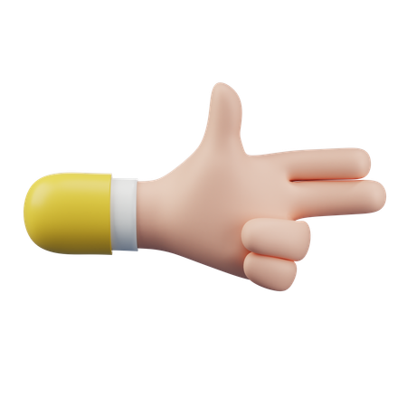 Gun Finger Hand Gesture  3D Icon