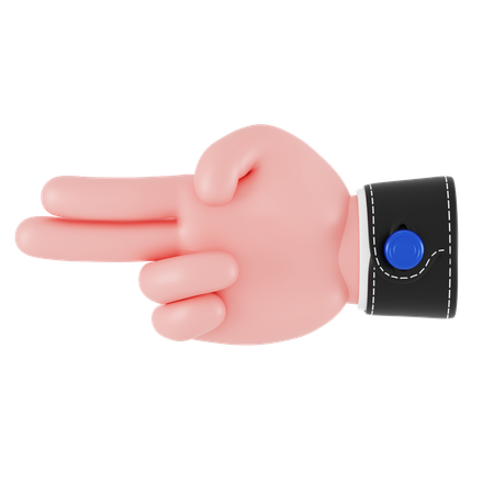 Gun Finger Hand Gesture  3D Icon