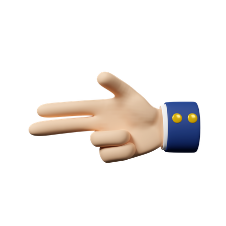 Gun Hand Gesture  3D Icon