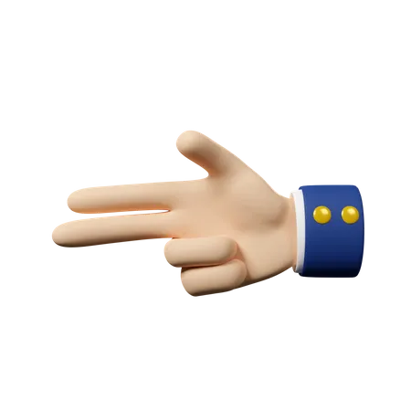 Gun Hand Gesture  3D Icon