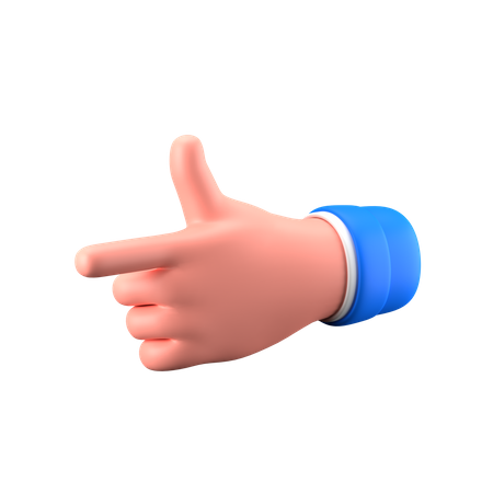 Gun Hand Gesture  3D Icon